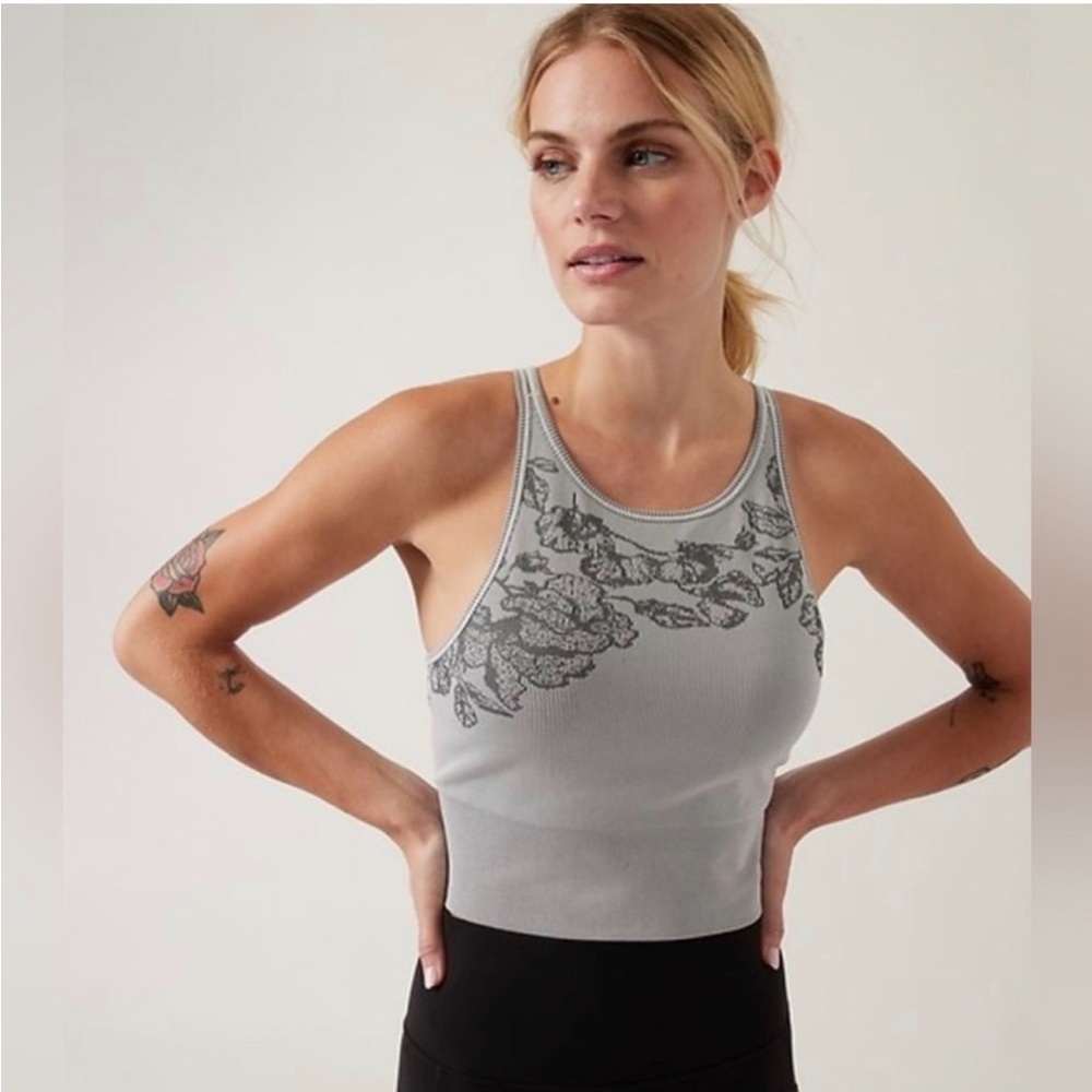 Athleta Aurora Seamless High Neck Crop Tank